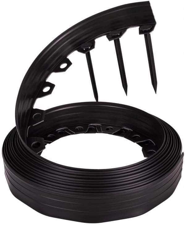 Kit bordura gazon, Zola, 20 ancore incluse, polipropilena, latime 4 cm, lungime 10 m, negru Kit bordura gazon, Zola, 20 ancore incluse, polipropilena, latime 4 cm, lungime 10 m, negru